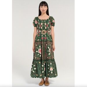 FARM RIO GARDEN GREEN MAXI DRESS L